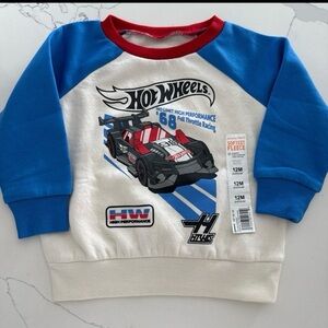 Hot Wheels Kids Sweatshirt - Blue and White